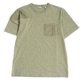 未使用品□23SS BURBERRY/バーバリー 807638 クルーネック 半袖 ショートスリーブ パネルコットンTシャツ/ポケットTシャツ ハンター S 正規【中古】