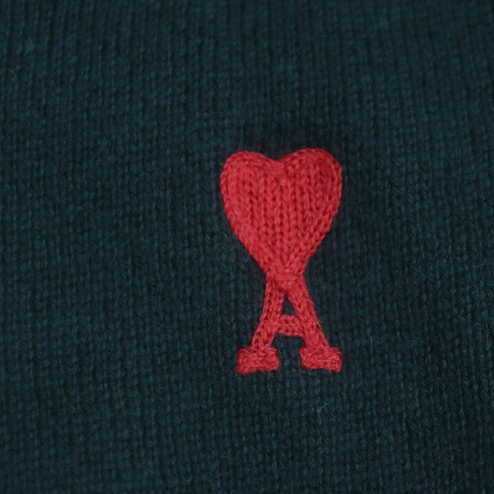 美品】ami paris アミパリス ハートロゴ刺繍 クルーネック セーターM 