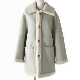 未使用品☆正規品 TORY BURCH トリーバーチ OLIVER COAT リバーシブル ラムレザー ムートン コート アイボリー S レディース タグ付き【中古】