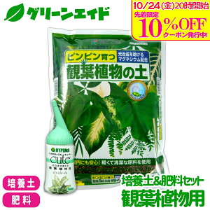 \10/24(金)20時開始!先着限定最大10%OFFクーポン発行中!/【送料無料】 培養土&肥料セット 観葉植物用 花ごころ ハイポネックス 観葉植物の土 5L キュート 観葉植物用 150ml 用土 液体肥料 液