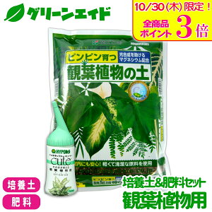 \本日限定!全品ポイント3倍キャンペーン実施中!/【送料無料】 培養土&肥料セット 観葉植物用 花ごころ ハイポネックス 観葉植物の土 5L キュート 観葉植物用 150ml 用土 液体肥料 液肥