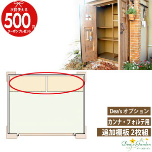 【10/25は確率2分の1!最大100%Pキャッシュバックさらに全品P10倍※各エントリ】★クーポン付 カンナ 追加棚板セット(2枚組) カンナフォルテ専用オプション ディーズガーデン 物置 物置 可愛い