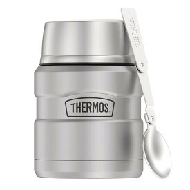 【エクスプレス便】THERMOS Food Jar with Spoon 16 Ounce Stainless Steel サーモス ステンレスキング 16オンス フードジャー 折りたたみスプーン付き ステンレススチール
