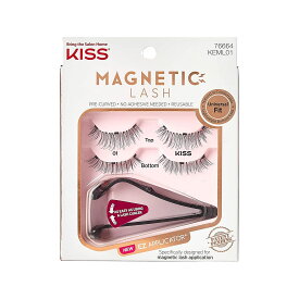 【追跡可能海外メール便】Kiss Magnetic Lash 01 With Applicator マグネット式つけまつ毛　アプリケーター付き　接着剤いらず　のりいらず　マグネットつけまつげ　時短　付け直し楽々　美容　美容液　コスメ　化粧品