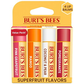 【追跡可能海外メール便】Burt's Bees 100% Natural Moisturizing Lip Balm 0.15 oz. pack of 4 (Superfruit) バーツビーズ リップバーム 4本セット(スーパーフルーツ) 4.25g×4本
