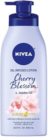 【エクスプレス便】Nivea Oil Infused Body Lotion Cherry Blossom Lotion with Jojoba Oil Moisturizing Body Lotion for Dry Skin 16.9oz ニベア オイル ボディローション チェリーブロッサムローション ホホバオイル配合 500ml