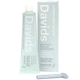 【追跡可能海外メール便】 Davids Natural Toothpaste　140g　歯磨き粉　ホワイトニング　フッ素無添加　ミント味