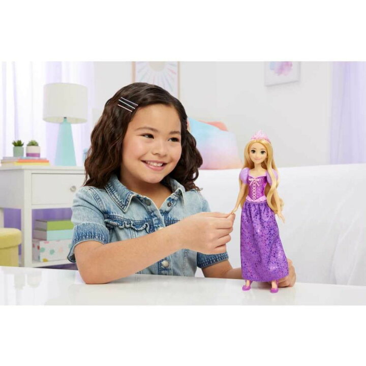 Disney Princess Rapunzel ディズニー プリンセス ラプンツェル 人形 ディズニー映画 塔の上のラプンツェル キラキラドレス 着せ替え マテル ティアラ付き 可動ドール コレクタブル エクスプレス便 Mattel Disney Princess Rapunzel Doll in Sparkling