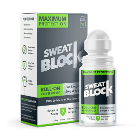 【追跡可能海外メール便】SweatBlock Antiperspirant Roll-on Maximum Protection 1.2ozスウェットブロック 制汗剤 ロールオン マキシマムプロテクションロールオン　男性用　女性用　ワキガ対策　汗の悩み