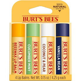 【追跡可能海外メール便】Burt's Bees Beeswax Lip Balm value 0.15oz/4-pack (Sweet Sorbet) バーツビーズ リップバーム 4.25g / 4本セット(スイートシャーベット)ギフトセット　ペパーミント　キュウリミント　ココナッツ　バニラビーンズ