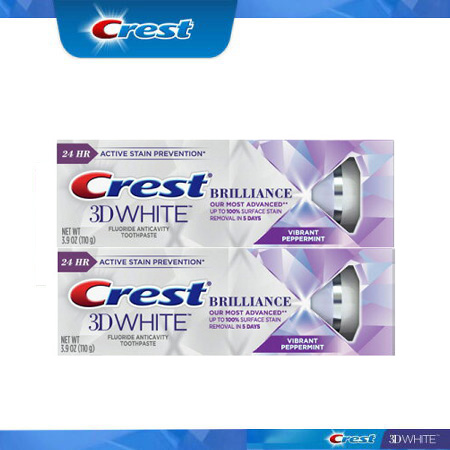 【エクスプレス便】最新リニューアル版！ 110g 2本セット　 Crest 3D White Brilliance mint Toothpaste,  110g　pack of 2 クレスト 3Dホワイトブリリアンス ミント110g　2本　ホワイトニング歯磨き粉　ホワイトニング　白い歯 | 