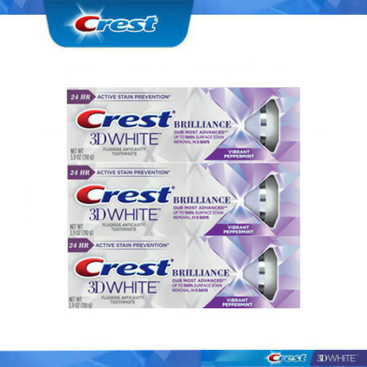 楽天市場 エクスプレス便 最新リニューアル版 110g ３本セット クレスト 3d Brilliance Mint 110g お得な3本セット 3 9oz クレスト Crest 3dホワイト ブリリアンスミント 海外トレンド グリーンバスケット