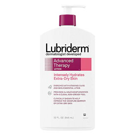 【エクスプレス便】Lubriderm Advanced Therapy Fragrance-Free Moisturizing Lotion with Vitamins E and Pro-Vitamin B5 32oz 946ml ルブリダーム　アドバンスド　無香料　モイスチャーライジングローション　ビタミンE　ビタミンB5【送料無料】