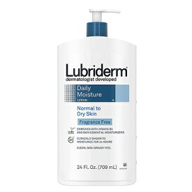 【エクスプレス便】Lubriderm Daily Moisture Hydrating Unscented Body Lotion with Vitamin B5 for Normal to Dry Skin 24oz ルブリダーム　デイリーモイスチャー　無香料　モイスチャーライジングローション　ビタミンB5　乾燥肌【送料無料】
