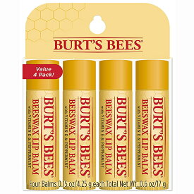 【追跡可能海外メール便】Burt's Bees Beeswax Lip Balm value 4pack　バーツビーズリップバーム4本セット　唇の保湿に　リップバーム