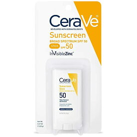 【追跡可能海外メール便】CeraVe Mineral Sunscreen Stick Broad Spectrum SPF 50 0.47 Ounce セラビィミネラルサンスクリーンスティック 13.32g 無香料 日焼け止めスティック 紫外線対策 セラミド配合 保湿する日焼け止め 持ち運びに便利