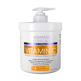 【エクスプレス便】Advanced Clinicals Vitamin C　顔＆身体用　保湿クリーム ビタミンC　16 oz 454 g