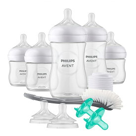 【エクスプレス便】Philips 哺乳びんセット 透明 おしゃぶりプレゼント Philips AVENT Natural Baby Bottle with Natural Response Nipple, Newborn Baby Gift Set, SCD838/02