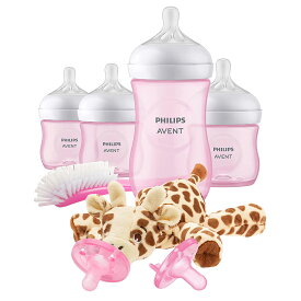 【エクスプレス便】Philips 哺乳びんセット ピンク おしゃぶりプレゼント Philips AVENT Natural Baby Bottle with Natural Response Nipple, Pink Baby Gift Set with Snuggle, SCD838/03