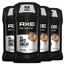 【エクスプレス便】【お得な4本セット】4pack AXE Dual Action Antiperspirant Stick for Long Lasting Freshness Dark Temptation 2.7ozアックス　ダークテンプテーション　制汗剤＆デオドラントスティック　76gメンズ　ワキの匂い