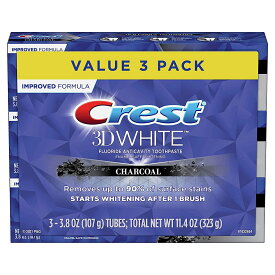 【エクスプレス便】【お得な3本セット】Crest 3D White Charcoal Teeth Whitening Toothpaste 3.8 oz Pack of 3　クレスト3Dホワイト ホワイトニング歯磨き粉 チャコール 107g（3本セット） ホワイトニング歯磨き粉　炭の歯磨き粉　白い歯