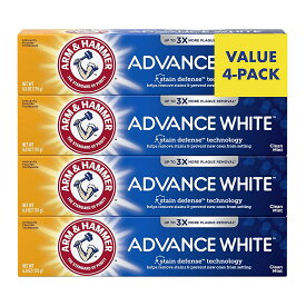 【エクスプレス便】【お得な4本セット】Arm & Hammer Advance White Toothpaste Clean Mint Flavor 6.0oz Pack of 4アームアンドハンマー アドバンスホワイト クリーンミント 歯磨き粉 170g（4本セット）ホームホワイトニング　ホワイトニング歯磨き粉　リニューアル