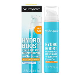 【追跡可能海外メール便】Neutrogena Hydro Boost Hyaluronic Acid Facial Moisturizer with Broad Spectrum SPF 50 Sunscreen 1.7oz ニュートロジーナ　ハイドロブースト　ヒアルロン酸　SPF50 日焼け止め 50ml　保湿