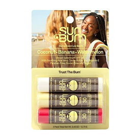 【追跡可能海外メール便】Sun Bum SPF 30 Sunscreen Lip Balm 0.15oz Pack of 3 サンバム 日焼け止め リップバーム 4.25g 3本セット SPF30 バラエティパック 乾燥　うるおい　保湿　リップ　リップケア リップクリーム