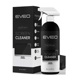 【エクスプレス便】EVEO Screen Cleaner Spray 16oz スクリーンクリーナースプレー 473ml マイクロファイバークロス付き 指紋 携帯クリーナー スマートテレビ タッチスクリーン