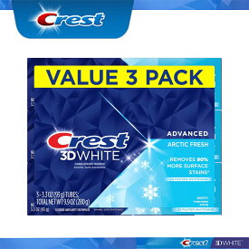 【エクスプレス便】 3個セット クレスト 歯磨き粉 3D ホワイト アークティック フレッシュ 93g 白い歯 送料無料 追跡可能 エクスプレス便 Crest 3D WHITE ARCTIC FRESH 3.3oz pack of 3