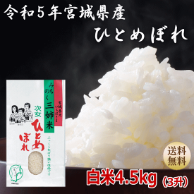 【令和5年宮城米】ひとめぼれ 4.5kg 炊き上がり3升分宮城県産【宮城県_物産展】【送料無料】宮城県WEB物産展 ポイント