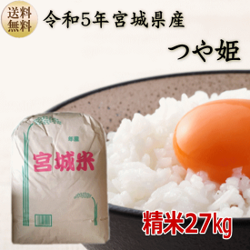 【令和5年宮城米】つや姫 白米27kg×1袋小分けできます！宮城県産【宮城県_物産展】【送料無料】【沖縄・離島へは別途送料が(沖縄への送料は1,320円（税込）加算されます)】宮城県WEB物産展