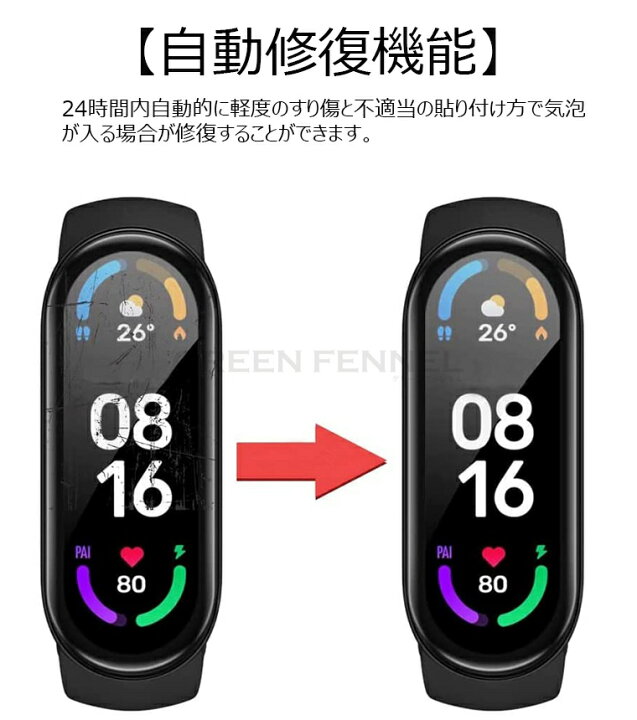 楽天市場】Xiaomi Mi band 7/6/5/4 スマートブレスレット 3枚入り TPU 