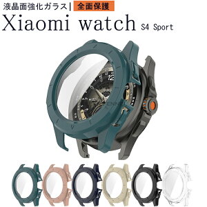 for Xiaomi Watch S4 Sport ハードケース Xiaomi Watch S4 Sport ケース 液晶面強化ガラス 全面保護ケース フィルム一体 シャオミ ウォッチ S4 スポーツ シャオミー強化ガラススクリーンプロテクター PCケ