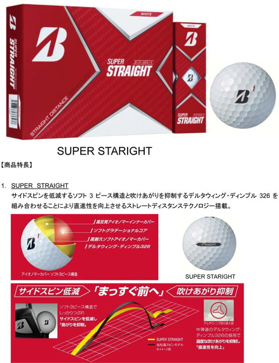 楽天市場 ブリヂストンゴルフ Super Straight ゴルフボール 12球入り ゴルフプラザ グリーンフィル 楽天市場 ブリヂストンゴルフ Super Straight ゴルフボール 12球入り ゴルフプラザ グリーンフィル