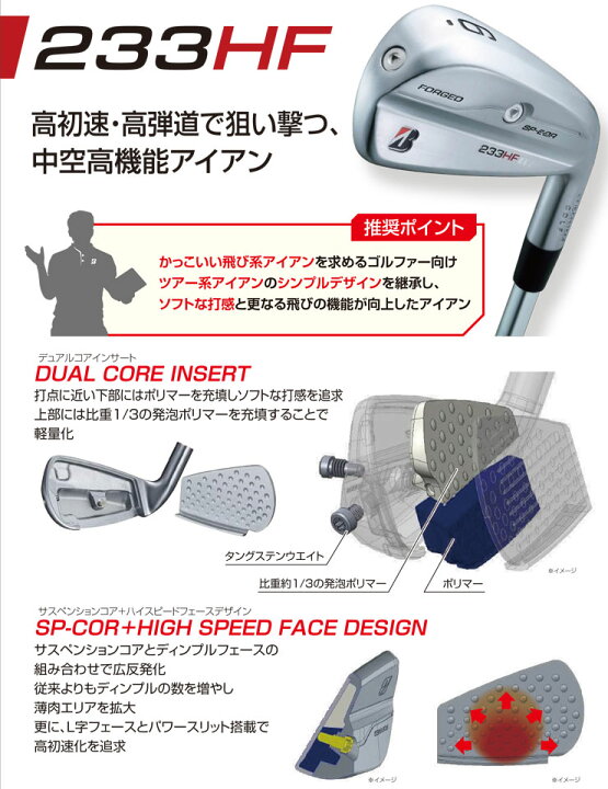楽天市場】特注カスタムクラブ ブリヂストンゴルフ 233HF アイアン 4本 