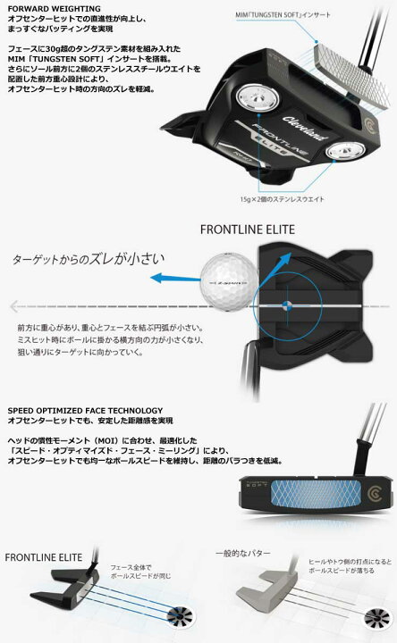 楽天市場】クリーブランド フロントライン エリート ELEVADO パター 