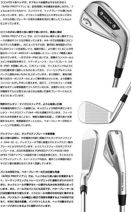 楽天市場】キャロウェイ APEX PRO アイアン 6本セット[＃5-P] N.S.PRO 