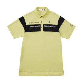 [タイムセール] ルコックスポルティフ ゴルフ サンスクリーン ストレッチフォーサー 切替デザイン 半袖 ポロシャツ ウェア メンズ M-LL QGMXJA19