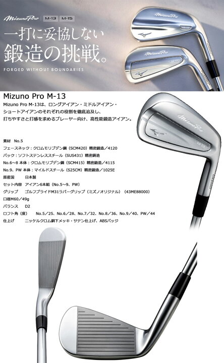 楽天市場】ミズノ Mizuno Pro M-13 アイアン Dynamic Gold 105 