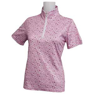 ロッキー&ホッパー 小花柄 ハーフジップ ハイネック 半袖シャツ ゴルフウェア レディース 2025年春夏モデル M-L RH-1791SL