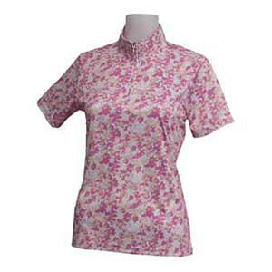 ロッキー&ホッパー 花柄 ハーフジップ ハイネック 半袖シャツ ゴルフウェア レディース 2025年春夏モデル M-L RH-1801SL