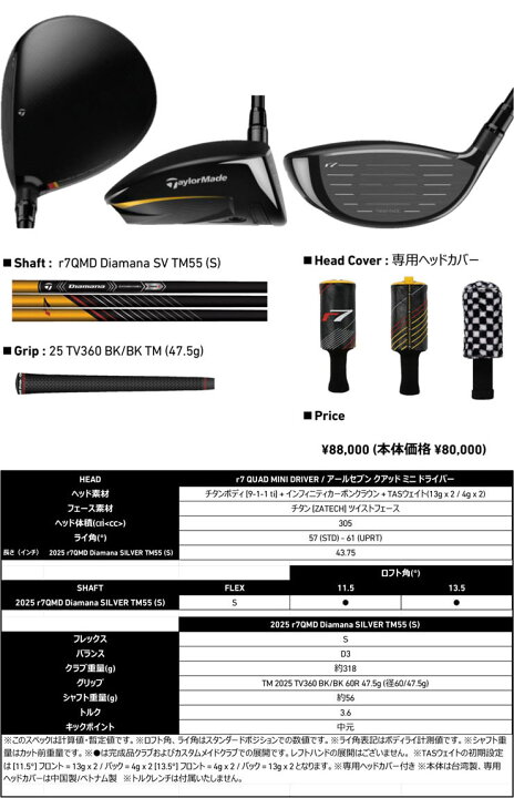 楽天市場】特注カスタムクラブ テーラーメイド r7 QUAD Mini 