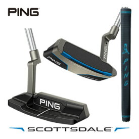 [タイムセール] ピン SCOTTSDALE ANSER 2D パター PING PP58 ブラック/ブルー ミッドサイズ グリップ装着モデル