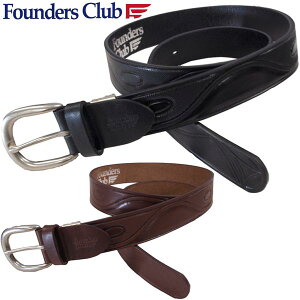 ファウンダースクラブ メンズ ゴルフウエア 1枚革型押し 日本製 牛革ベルト FC-8610A
