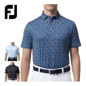 フットジョイ ゴルフウェア メンズ フラワープリント 半袖ポロシャツ FJ-S23-S08 2023年春夏モデル M-XL