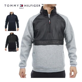 [タイムセール] トミーヒルフィガー ゴルフ ウェア メンズ ハイブリッド ハーフジップ アノラック 長袖スウェット シャツ THMA359 2023年秋冬モデル M-LL