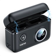 llano LP-E17 バッテリーパック カメラバッテリー 充電器 PD (バッテリー2個まで同時充電/USB-C 充電ポー…