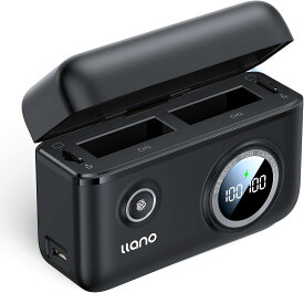 llano Osmo Action 5 Pro/4/3 バッテリー充電器 PD (バッテリー2個同時充電/USB-C充電ポート/PD18W高速充電/LED数字表示/TFカード収納付き) BCX202 / BCX204 バッテリー対応 For DJI Osmo Action 5 Pro, Osmo Action 4, Osmo Action 3