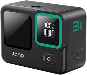 llano 3 in 1 GoproΉ Hero12/11/10/9 Jobe[ [d (12800mAh oCobe[/3䓯[d/USB-C [d|[g/PD 30W[d/LED\/TFJ[h[)13 For GoPro Hero12/11/10/9